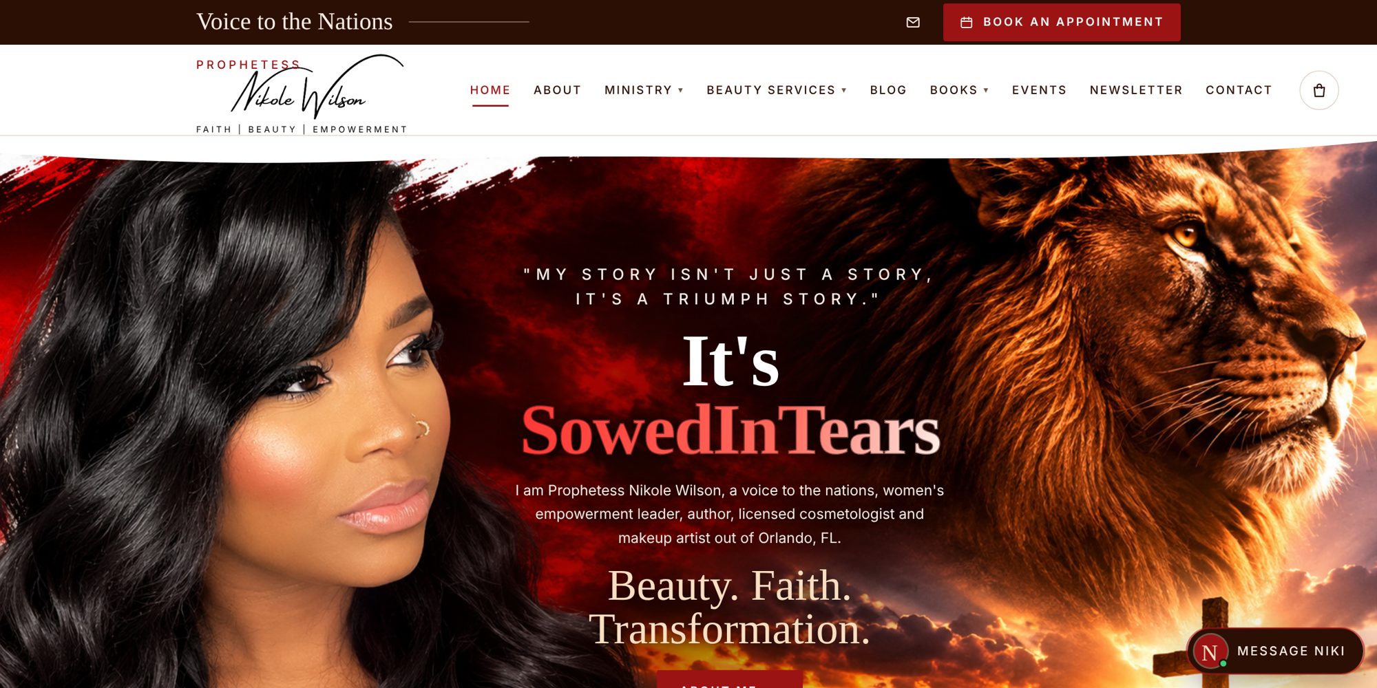 Homepage of sowedintears.com